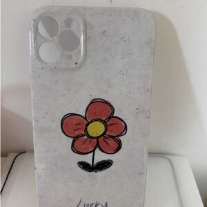 Floral Design Phone Case - White with Red Flower